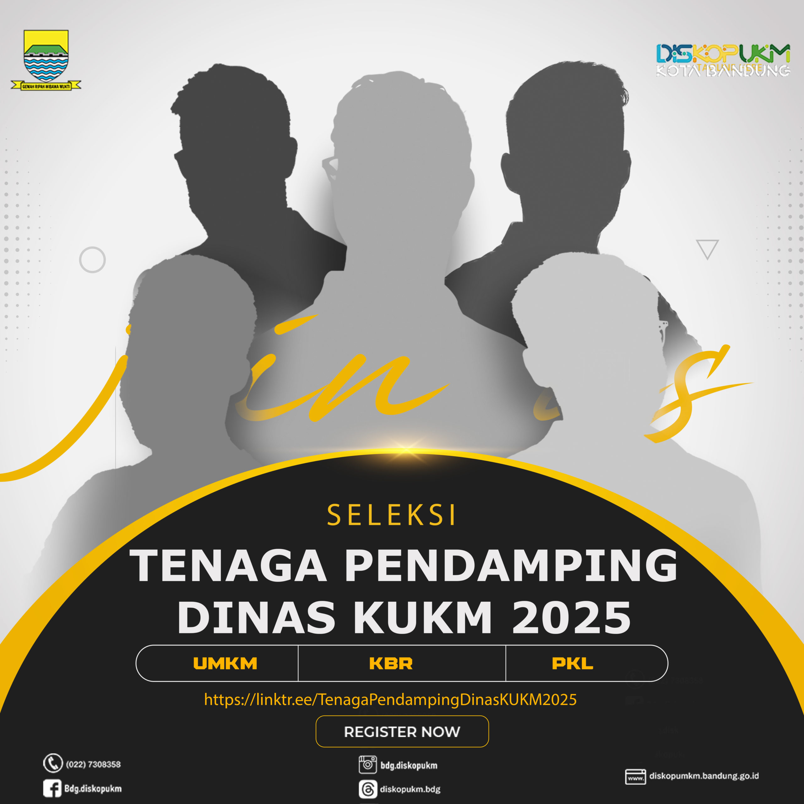 Read more about the article PENGUMUMAN PEMBUKAAN LAMARAN TENAGA PENDAMPING DINAS KOPERASI, USAHA KECIL DAN MENENGAH KOTA BANDUNG  TAHUN 2025