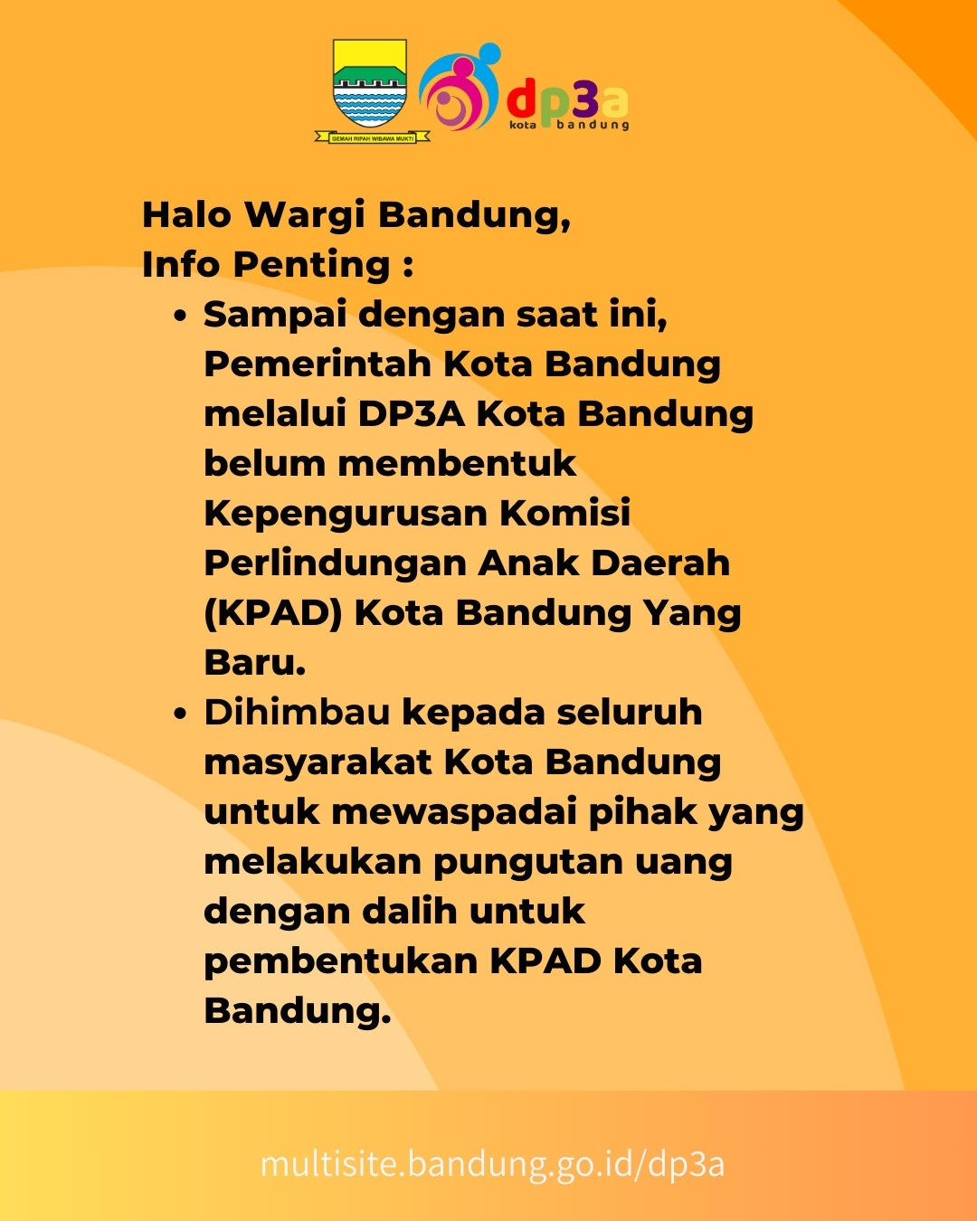 You are currently viewing Pemerintah Kota Bandung Melalui DP3A Kota Bandung Belum Membentuk Kepengurusan KPAD Kota Bandung