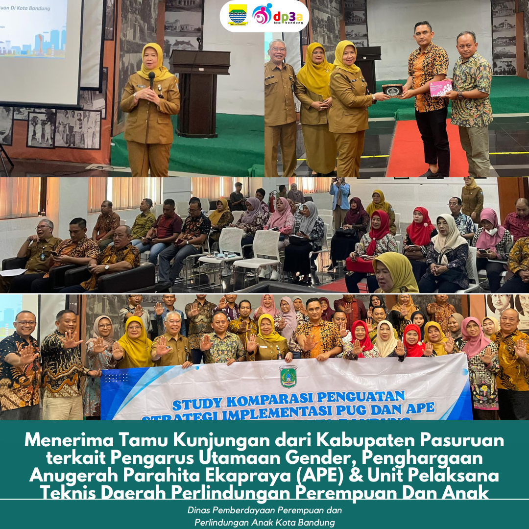 You are currently viewing MENERIMA TAMU KUNJUNGAN DARI KABUPATEN PASURUANTERKAIT PENGARUS UTAMAAN GENDER, PENGHARGAANANUGERAH PARAHITA EKAPRAYA (APE) & UNIT PELAKSANATEKNIS DAERAH PERLINDUNGAN PEREMPUAN DAN ANAK