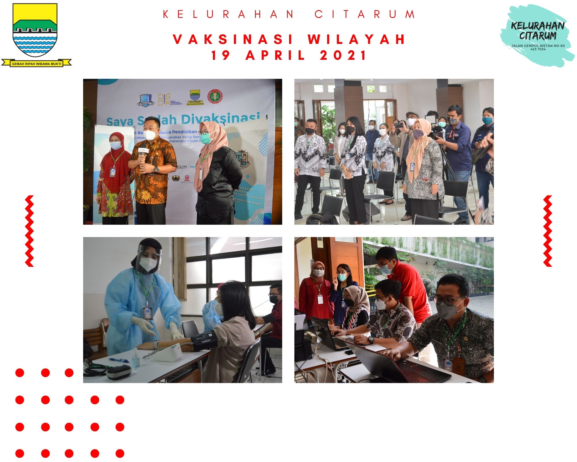 Vaksinasi Wilayah Kecamatan Bandung Wetan