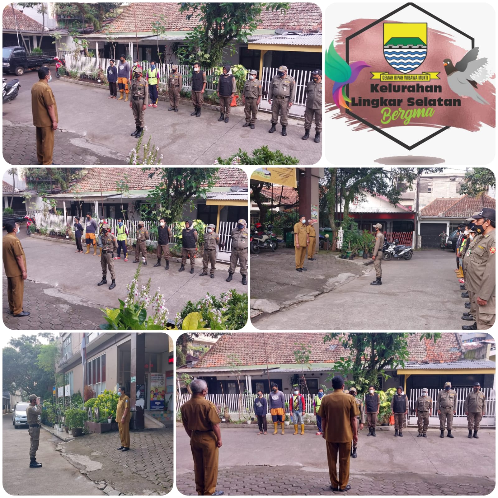 Giat Pelaksanaan Apel Pagi Kesiapan Sebelum Bertugas Karyawan I Satuan Linmas Dan Petugas Gober